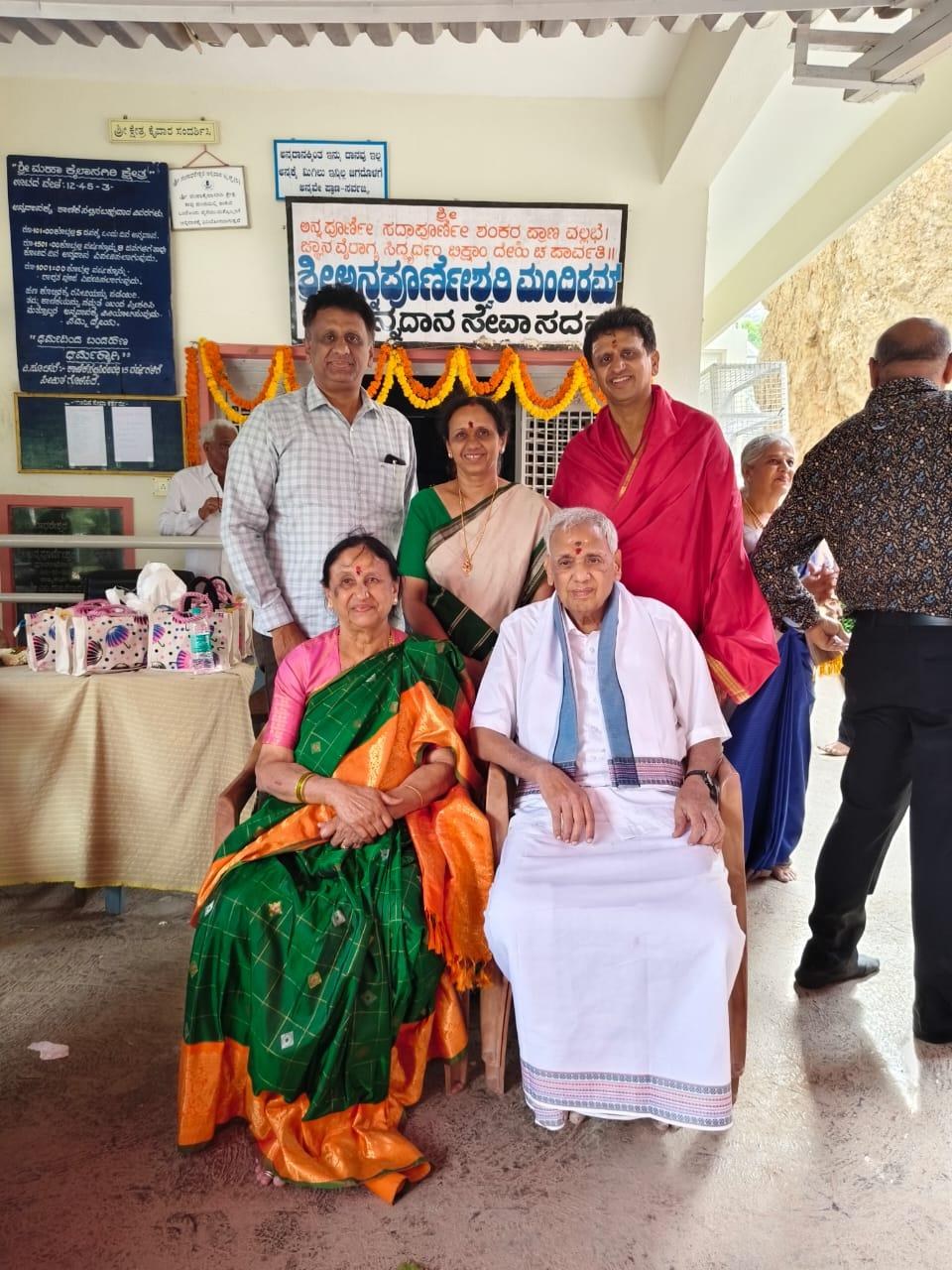 Devotees gathered at the Kailasagiri temple complex