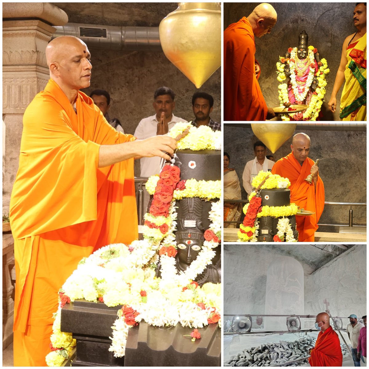 Sri Sri Sri Nirmalanandanatha Swamiji of Sri Adichunchanagiri Maha Samsthana Matha at the temple