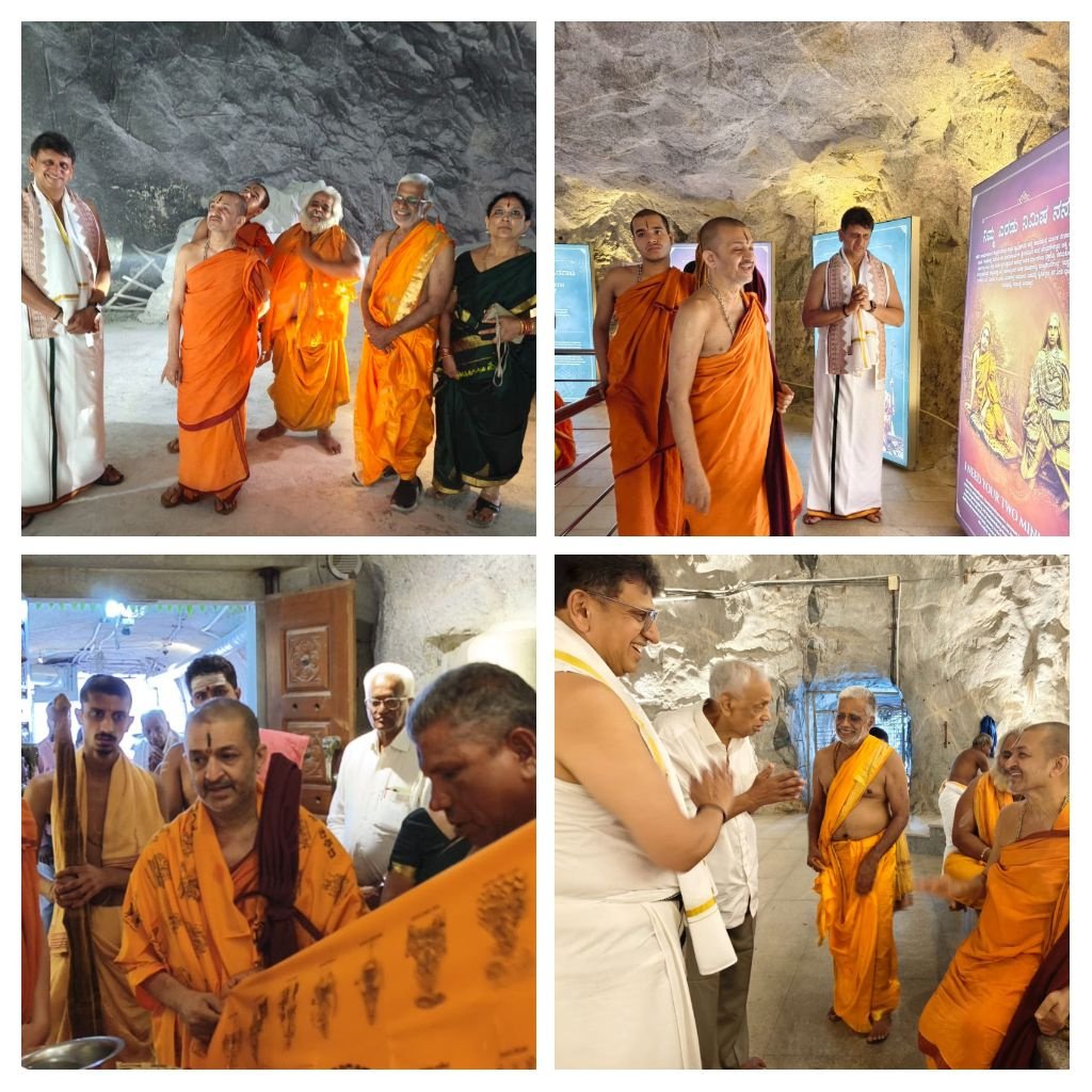 Sri Vidyadheesha Teertharu and Sri Girish Acharya of Sri Palimaru Matha, Udupi at the temple